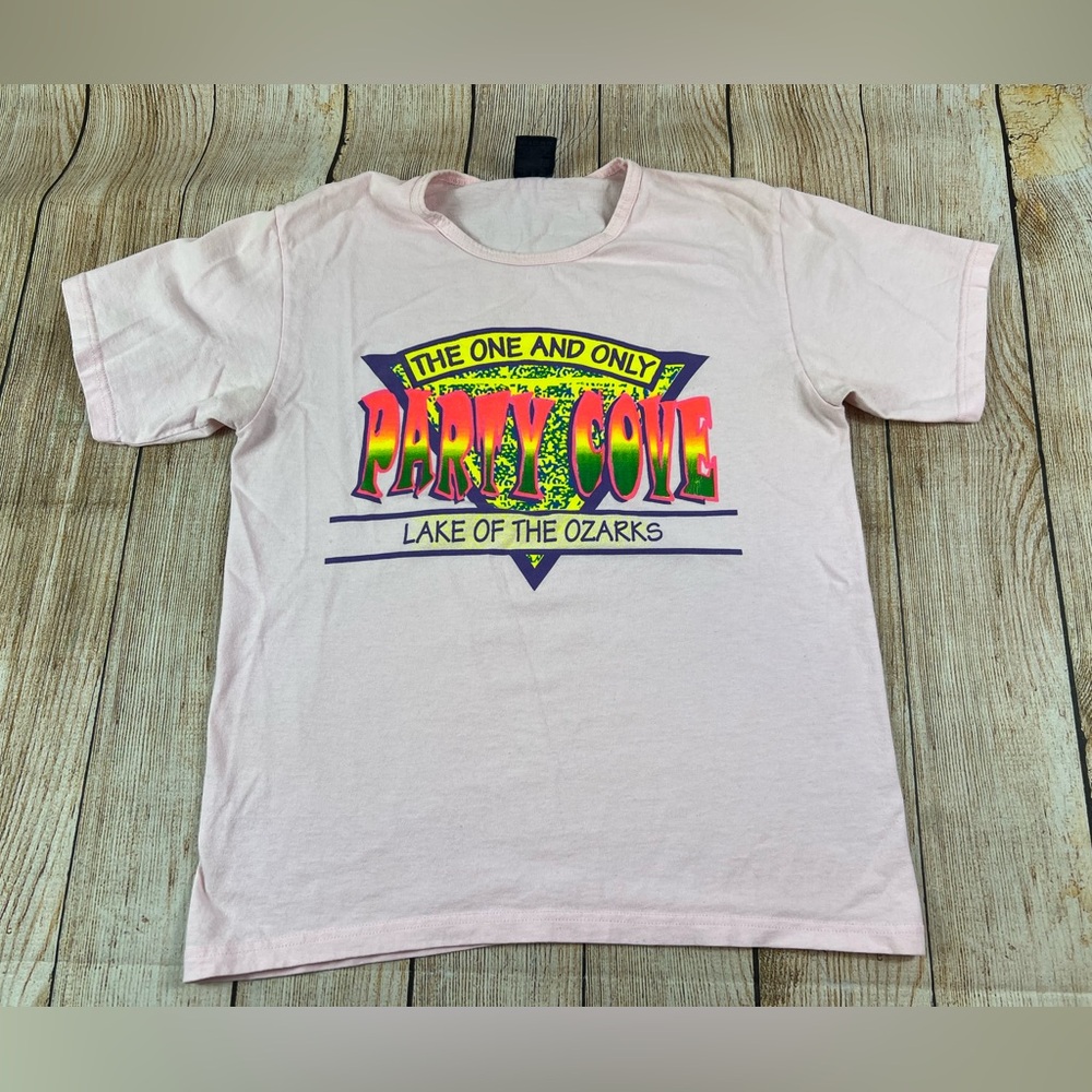 Vintage Lake Of The Ozarks Party Cove Pink T Shirt Size Medium